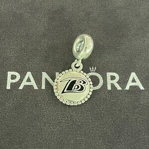 Pandora Baltimore Ravens Football Helmet Charm Pendant S925 Sterling Silver